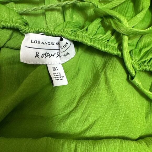 & Other Stories Lime Green Satin Maxi Dress – Size 4 - Picture 5 of 6
